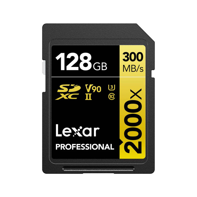 Lexar Professional 2000x UHS-II U3 128GB V90 SDXC Gold Series Memory Card - بطاقة تخزين
